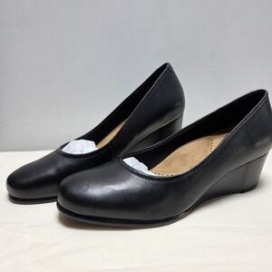 Trotters Winnie Womens Black Leather Wedge Size-9 NIB